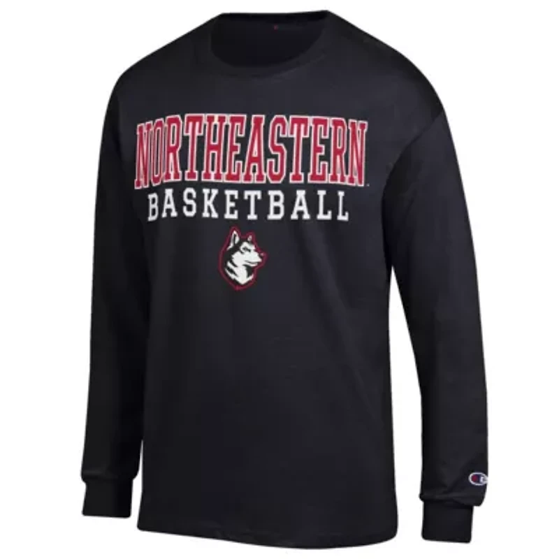 NCAA Northeastern Huskies Icon Logo Basketball Jersey Long Sleeve T-Shirt