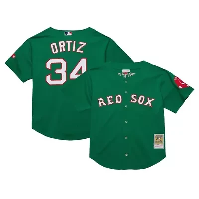 Boston Red Sox MLB David Ortiz Kelly Cooperstown Collection Mesh Batting Practice Jersey