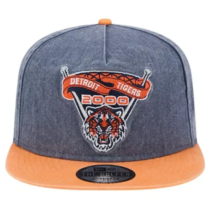 MLB Navy/Orange Detroit Tigers 2000 Pigment Dye Golfer Snapback Hat