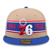 NBA Tan/Royal Philadelphia 76ers 2024 Draft 59FIFTY Fitted Hat