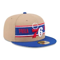 NBA Tan/Royal Philadelphia 76ers 2024 Draft 59FIFTY Fitted Hat