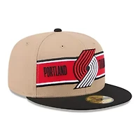 NBA Tan/Black Portland Trail Blazers 2024 Draft 59FIFTY Fitted Hat