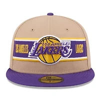 NBA Tan/Purple Los Angeles Lakers 2024 Draft 59FIFTY Fitted Hat