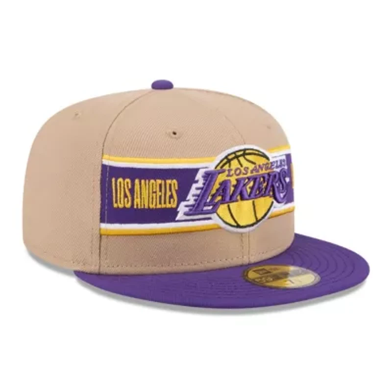 NBA Tan/Purple Los Angeles Lakers 2024 Draft 59FIFTY Fitted Hat