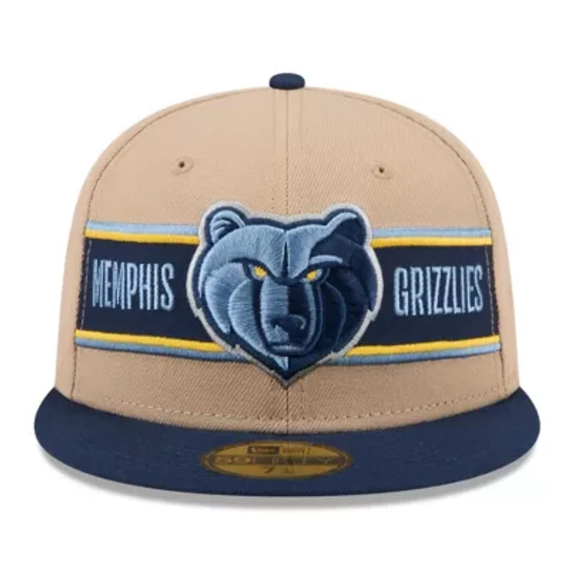 NBA Tan/Navy Memphis Grizzlies 2024 Draft 59FIFTY Fitted Hat