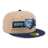 NBA Tan/Navy Memphis Grizzlies 2024 Draft 59FIFTY Fitted Hat