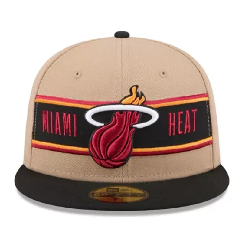 NBA Tan/Black Miami Heat 2024 Draft 59FIFTY Fitted Hat