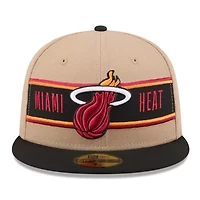 NBA Tan/Black Miami Heat 2024 Draft 59FIFTY Fitted Hat
