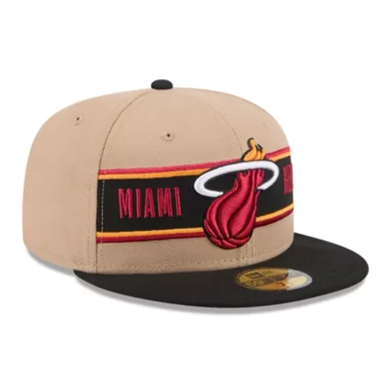 NBA Tan/Black Miami Heat 2024 Draft 59FIFTY Fitted Hat