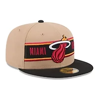 NBA Tan/Black Miami Heat 2024 Draft 59FIFTY Fitted Hat