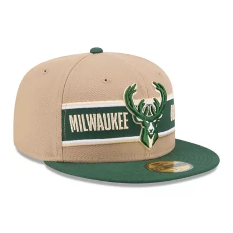 NBA Tan/Hunter Milwaukee Bucks 2024 Draft 59FIFTY Fitted Hat