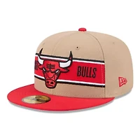 NBA Tan/Red Chicago Bulls 2024 Draft 59FIFTY Fitted Hat
