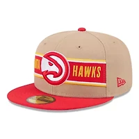 NBA Tan/Red Atlanta Hawks 2024 Draft 59FIFTY Fitted Hat