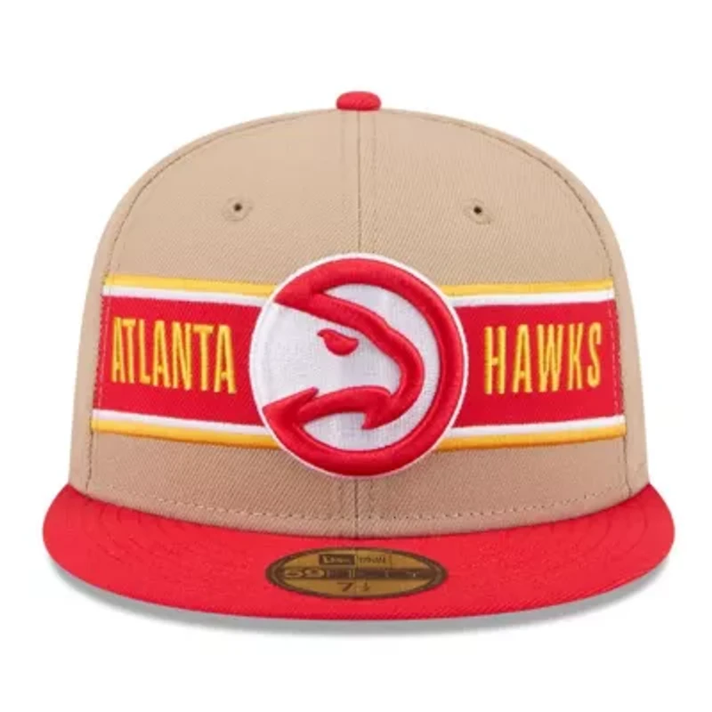 NBA Tan/Red Atlanta Hawks 2024 Draft 59FIFTY Fitted Hat