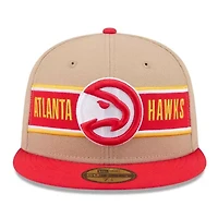 NBA Tan/Red Atlanta Hawks 2024 Draft 59FIFTY Fitted Hat