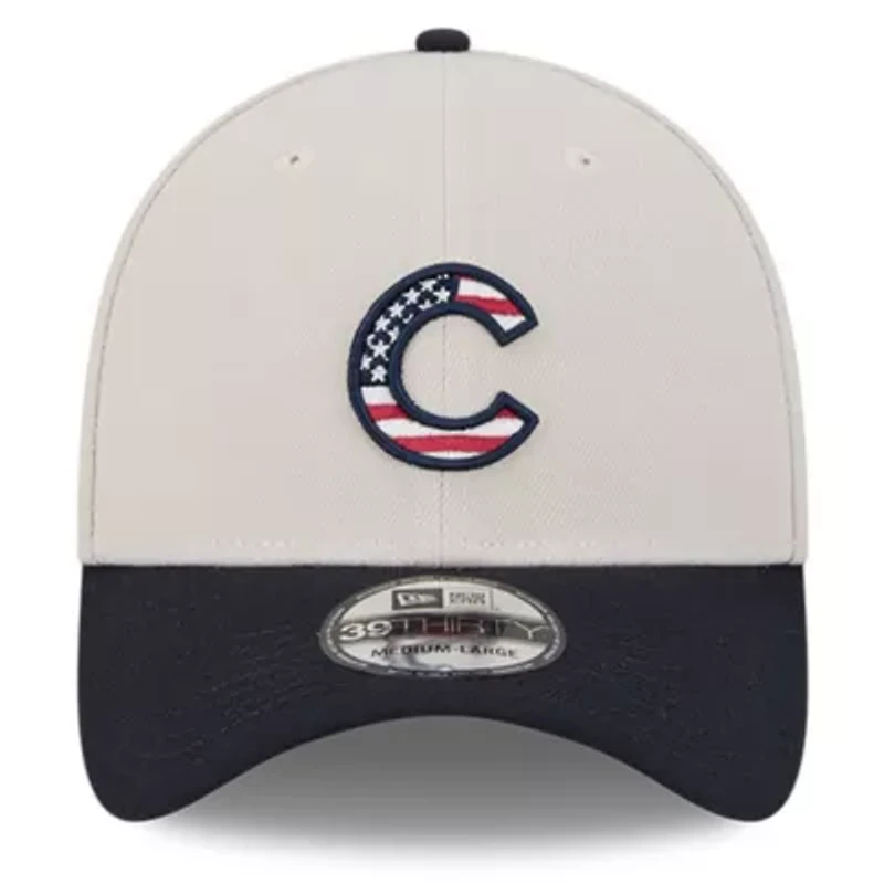 MLB Khaki/Black Chicago Cubs 2024 Fourth of July 39THIRTY Flex Hat