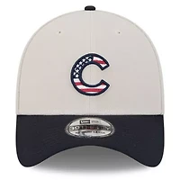 MLB Khaki/Black Chicago Cubs 2024 Fourth of July 39THIRTY Flex Hat
