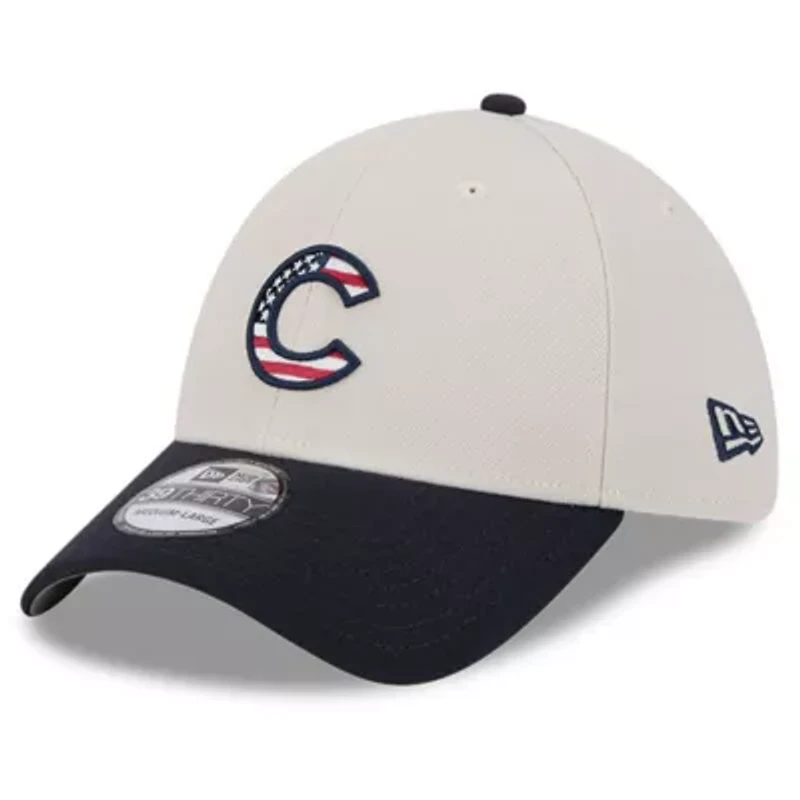 MLB Khaki/Black Chicago Cubs 2024 Fourth of July 39THIRTY Flex Hat
