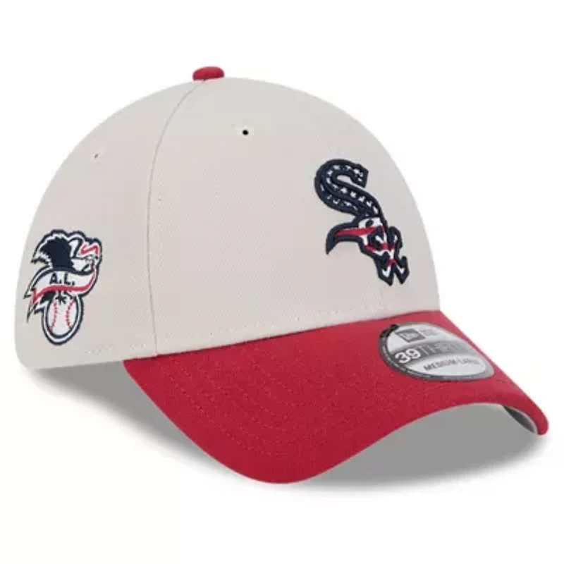 Chicago White Sox MLB Khaki/Red 2024 Fourth of July 39THIRTY Flex Hat