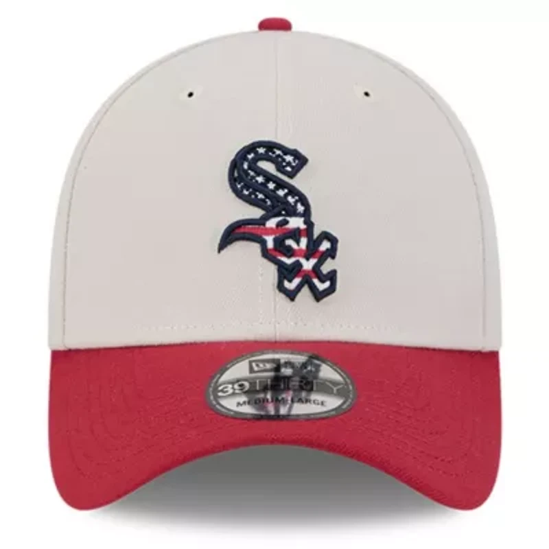 Chicago White Sox MLB Khaki/Red 2024 Fourth of July 39THIRTY Flex Hat