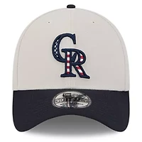 MLB Khaki/Black Colorado Rockies 2024 Fourth of July 39THIRTY Flex Hat