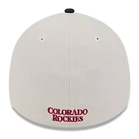 MLB Khaki/Black Colorado Rockies 2024 Fourth of July 39THIRTY Flex Hat