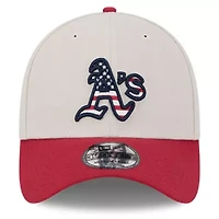 Cooperstown Teams Khaki/Red Oakland Athletics 2024 Fourth of July 39THIRTY Flex Hat