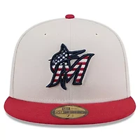 MLB Khaki/Red Miami Marlins 2024 Fourth of July 59FIFTY Fitted Hat