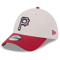 MLB Khaki/Red Pittsburgh Pirates 2024 Fourth of July 39THIRTY Flex Hat