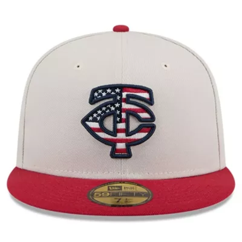 MLB Khaki/Red Minnesota Twins 2024 Fourth of July 59FIFTY Fitted Hat