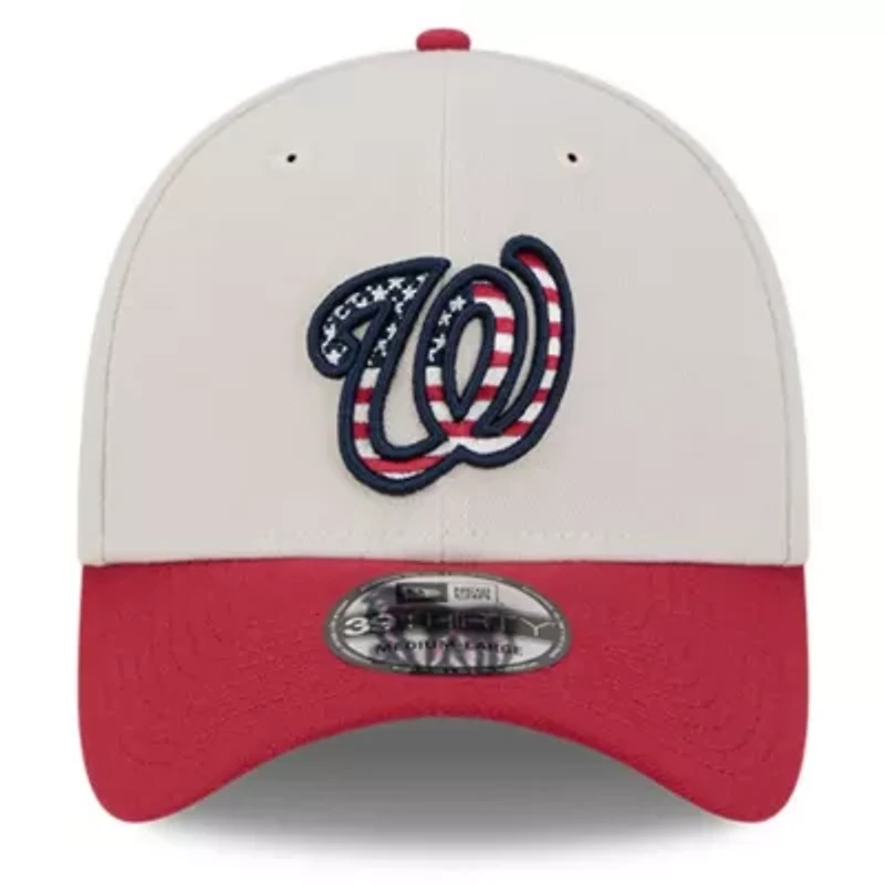 MLB Khaki/Red Washington Nationals 2024 Fourth of July 39THIRTY Flex Hat