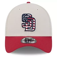 MLB Khaki/Red San Diego Padres 2024 Fourth of July 39THIRTY Flex Hat