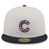 MLB Khaki/Black Chicago Cubs 2024 Fourth of July 59FIFTY Fitted Hat