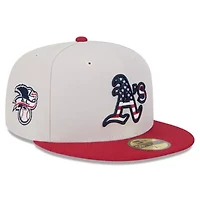 Oakland Athletics MLB Khaki/Red 2024 Fourth of July 59FIFTY Fitted Hat