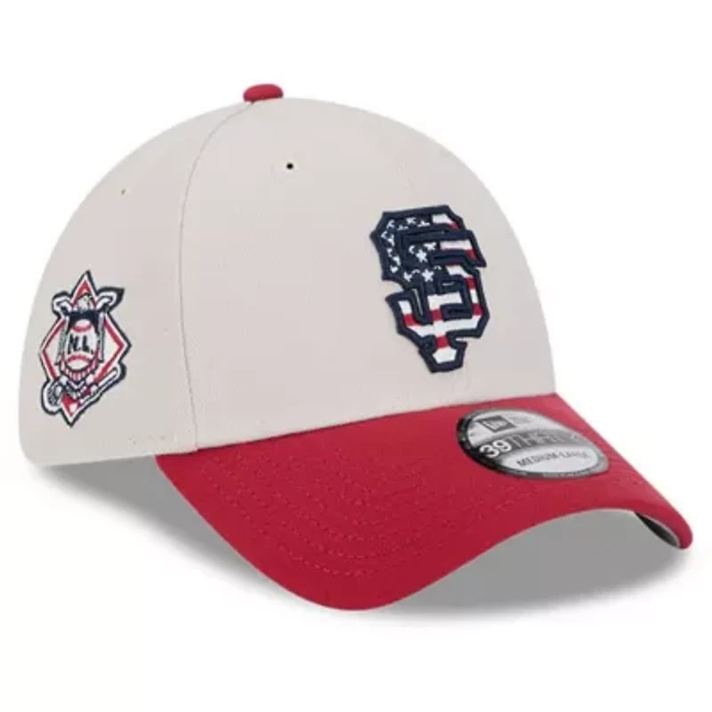 MLB Khaki/Red San Francisco Giants 2024 Fourth of July 39THIRTY Flex Hat