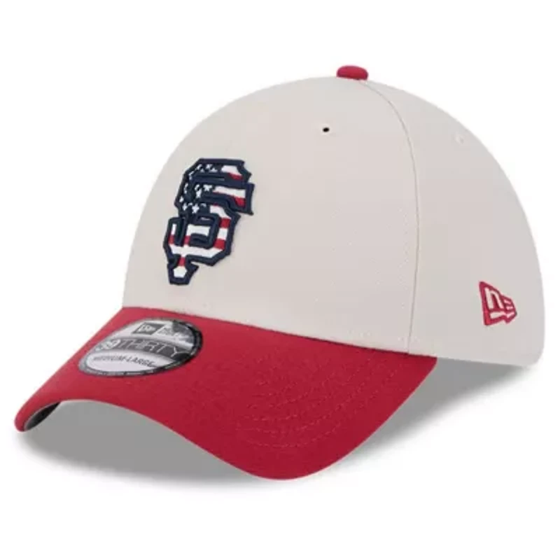 MLB Khaki/Red San Francisco Giants 2024 Fourth of July 39THIRTY Flex Hat