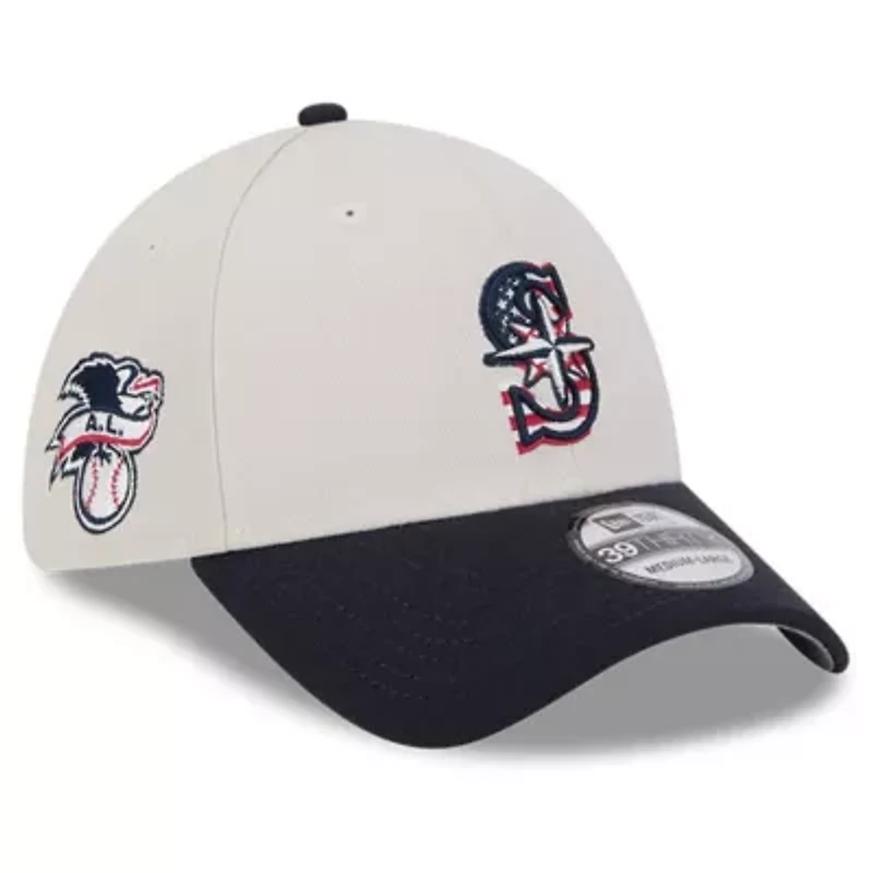 MLB Khaki/Black Seattle Mariners 2024 Fourth of July 39THIRTY Flex Hat