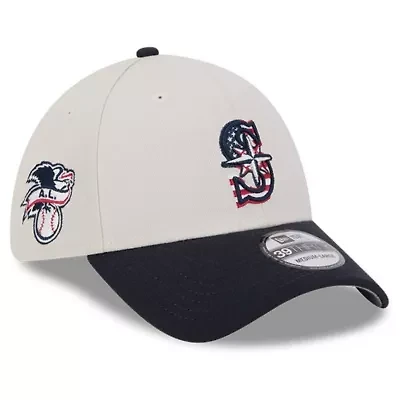 MLB Khaki/Black Seattle Mariners 2024 Fourth of July 39THIRTY Flex Hat