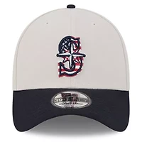 MLB Khaki/Black Seattle Mariners 2024 Fourth of July 39THIRTY Flex Hat