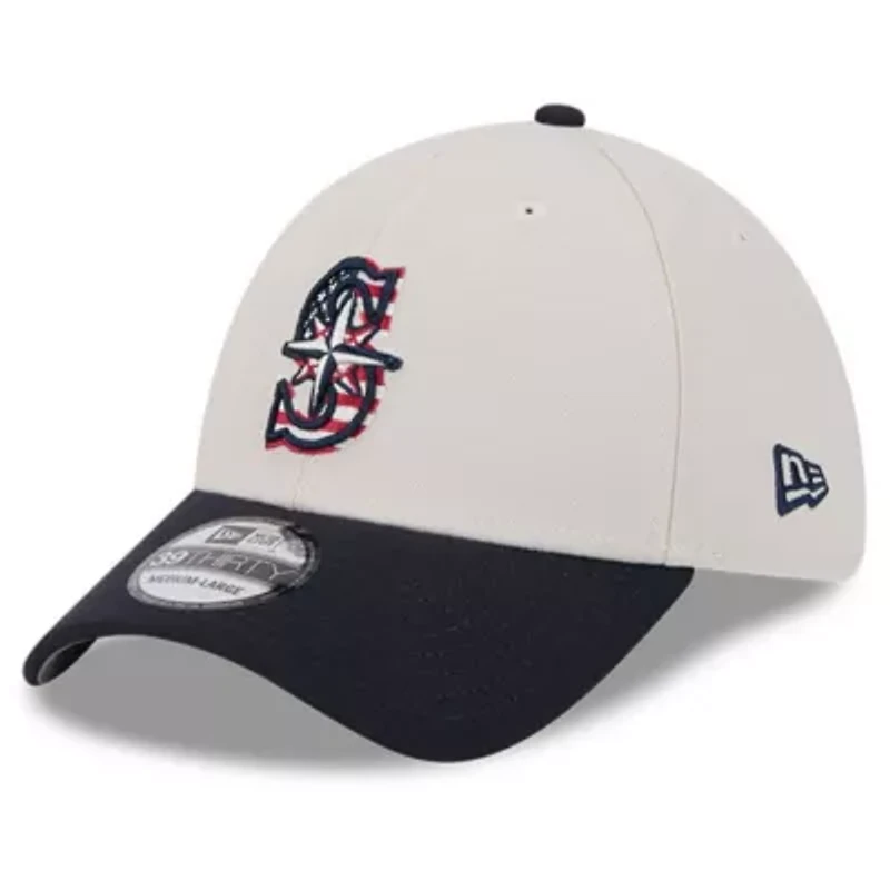 MLB Khaki/Black Seattle Mariners 2024 Fourth of July 39THIRTY Flex Hat