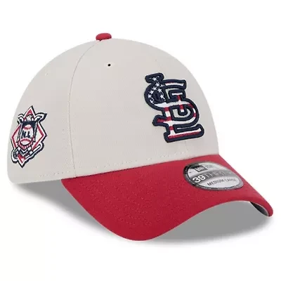MLB Khaki/Red St. Louis Cardinals 2024 Fourth of July 39THIRTY Flex Hat