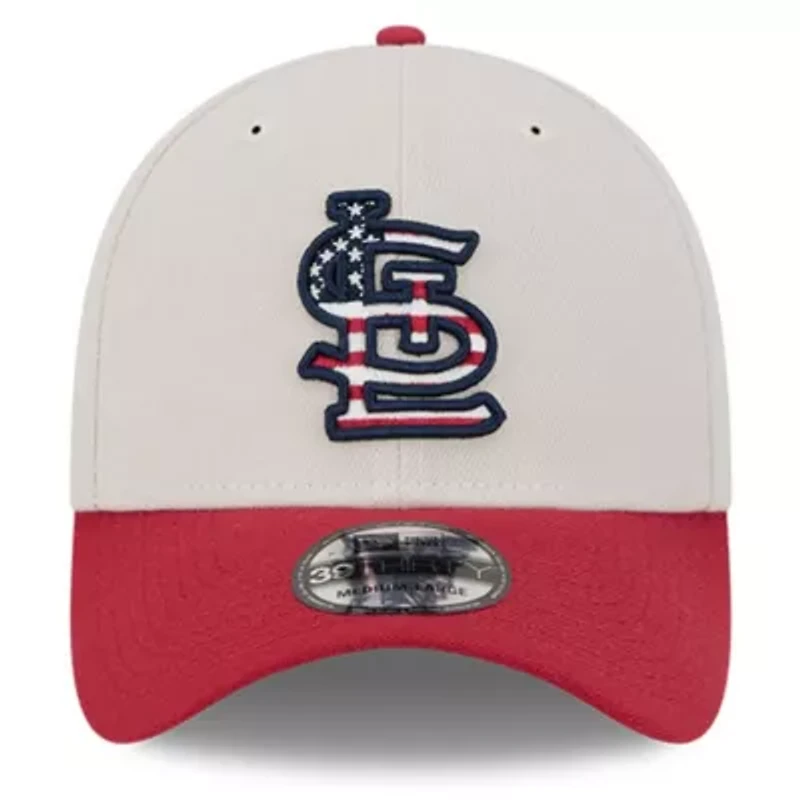 MLB Khaki/Red St. Louis Cardinals 2024 Fourth of July 39THIRTY Flex Hat
