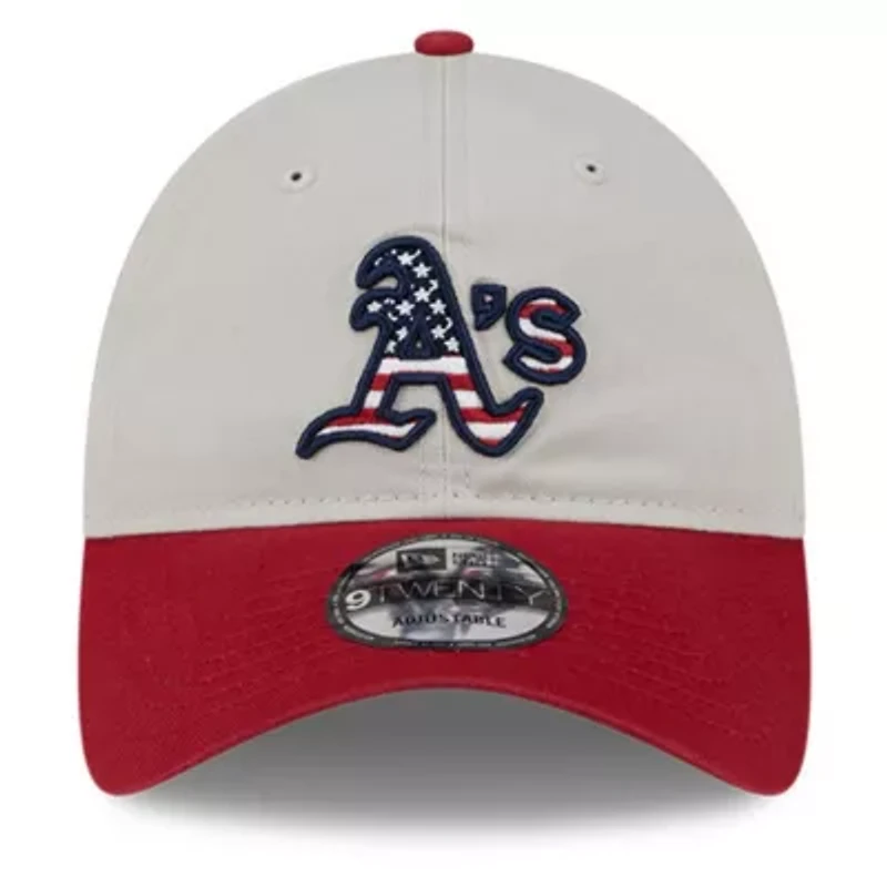 Oakland Athletics MLB Khaki/Red Athletics 2024 Fourth of July 9TWENTY Adjustable Hat