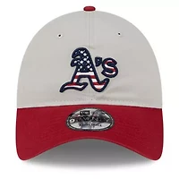 Oakland Athletics MLB Khaki/Red Athletics 2024 Fourth of July 9TWENTY Adjustable Hat