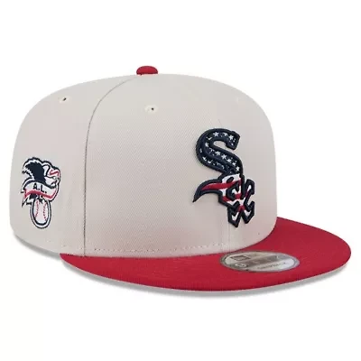 Chicago White Sox MLB Khaki/Red Chicago Sox 2024 Fourth of July 9FIFTY Snapback Hat