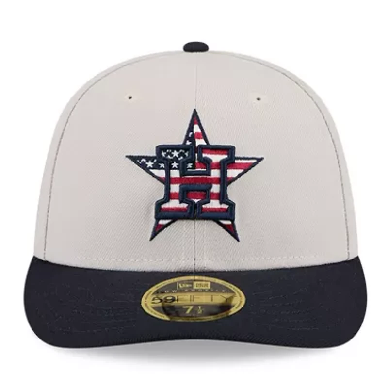 MLB Khaki/Black Houston Astros 2024 Fourth of July Low 59FIFTY Fitted Hat
