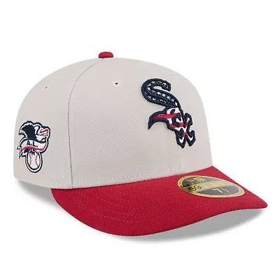 Chicago White Sox MLB Khaki/Red 2024 Fourth of July Low 59FIFTY Fitted Hat