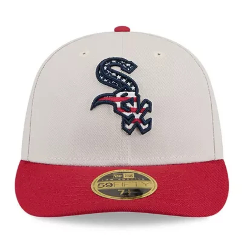 Chicago White Sox MLB Khaki/Red 2024 Fourth of July Low 59FIFTY Fitted Hat