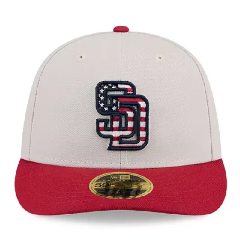 MLB Khaki/Red San Diego Padres 2024 Fourth of July Low 59FIFTY Fitted Hat