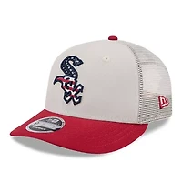 Chicago White Sox MLB Khaki/Red Chicago Sox 2024 Fourth of July Trucker Low 9FIFTY Snapback Hat
